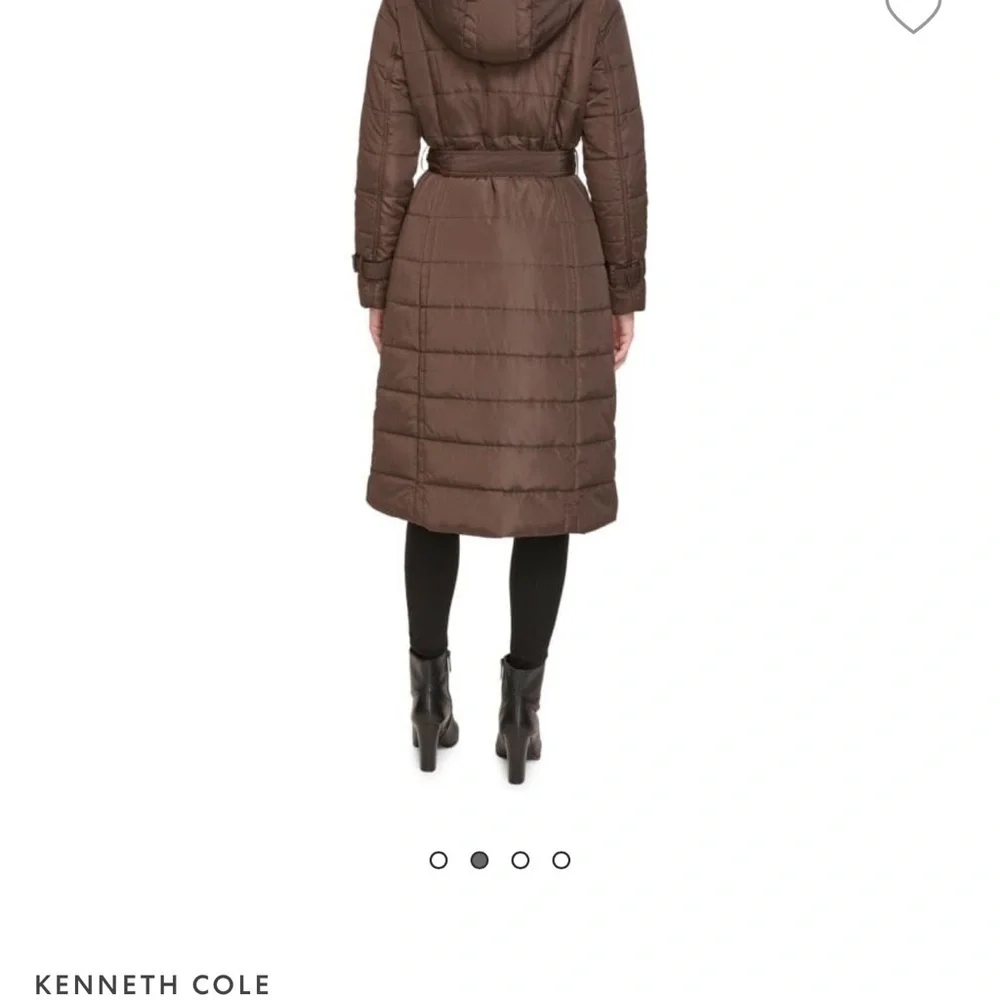KENNETH COLE Belted Puffer Trench Coat Size Small